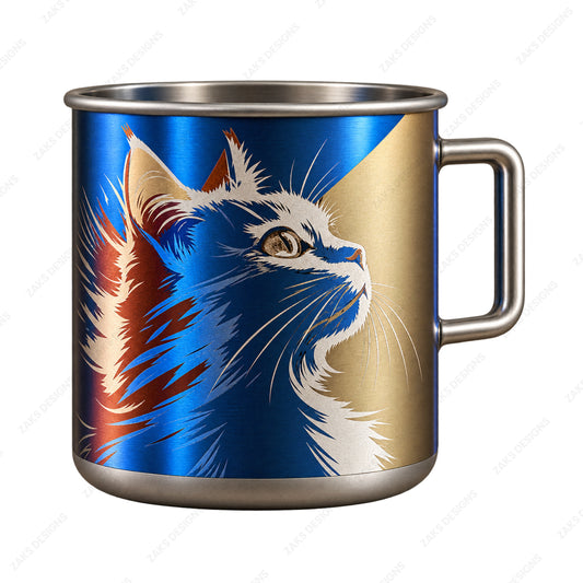 colored metal engraving on titanium mug