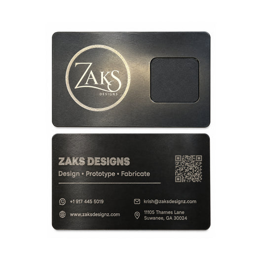 Engraved metal and NFC business cards