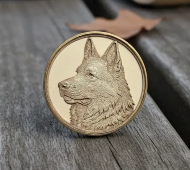 engraved brass coin