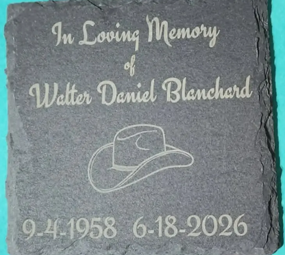Engraved memorial coasters